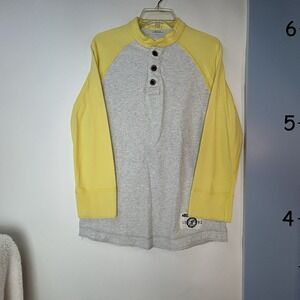 Abercrombie & Fitch Men's Large Muscle Yellow Gray‎ Colorblock Polo Shirt
